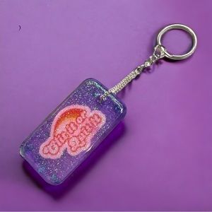 Naughty Adult Keychain Handmade Purple Epoxy Resin “Cl** it Or Quit it” Quote